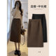 Woolen skirt plus velvet hip skirt in autumn and winter fashionable pockets high waist slimming versatile one-step mid-length skirt

