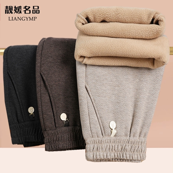 
2025 autumn and winter new style plush thickened straight pants