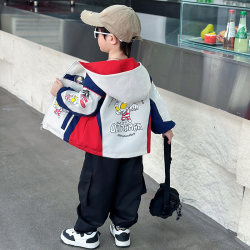 Ultraman Boys' Spring and Autumn Clothing 2026 New Stylish and Trendy Children's Jacket Baby Hooded Spring Coat