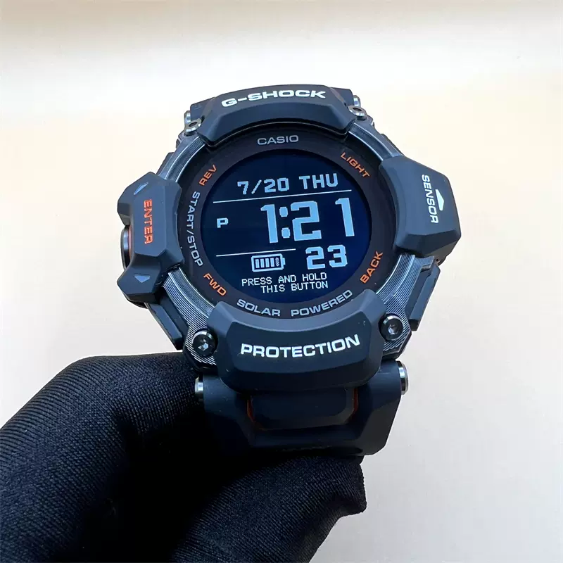 Casio卡西欧G-shock太阳能电波心率计运动男表GBD-H2000-1AJR-Taobao