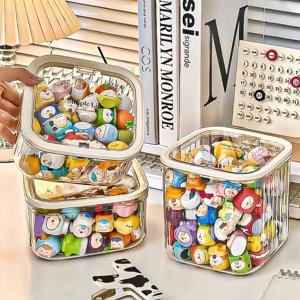 
Desktop cute little cute storage box hair accessories mini food play transparent blind box point card jar ornament display stand