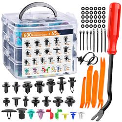 725Pcs Boxed Snap Fasteners Universal Car Retainer Clips Plastic Fasteners 19 Types Car Push Pin Rivet Set
