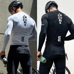 Crcue Autumn and Winter Long-Sleeved Thin Long-Sleeved Fleece Cycling Jersey Set Road Mountain Bike Cycling Jersey
