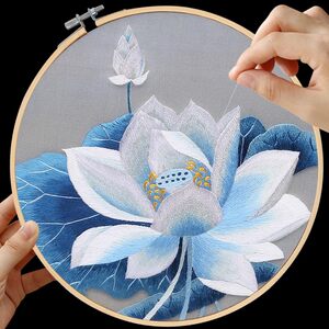 
[Lotus Collection] Suzhou embroidery beginner handmade DIY kit embroidery material bag embroidery lotus leaves