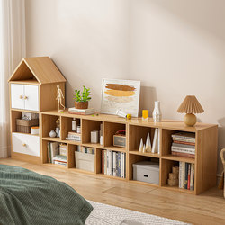 Xinjiang Free Shipping Children's Bookshelf Floor-Standing Storage Rack Home Storage Cabinet Storage Locker Bedside Wall-Mounted Combination Grid