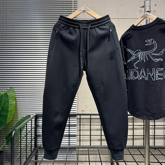 
European station new American style European trendy personalized fashion embroidered letters men's elastic waist sweatpants casual pants harem pants