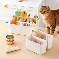 Pet supplies storage box, cat snacks, miscellaneous basket, comb, nail clipper storage box, desktop compartment rack