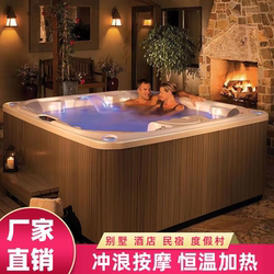 Kerikang Outdoor Massage Bathtub Home Constant Temperature Heated Hot Spring Bathtub Round Embedded Smart Finished Bathtub