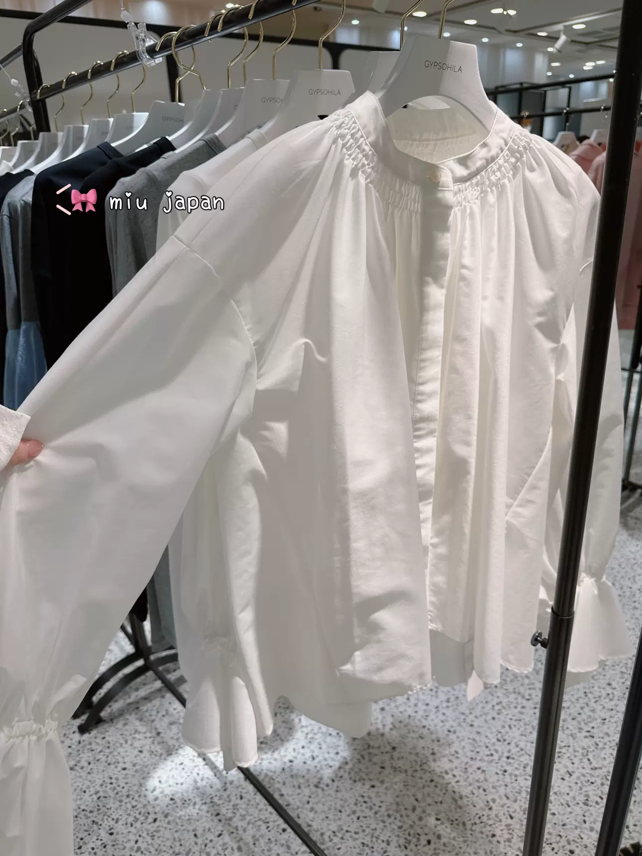 85折ayako Gypsohila日本制Smoking Blouse White 荷叶边袖口衬衫-Taobao