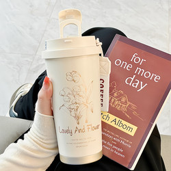 Lily of the Valley Thermos Cup 2025 New Model for Women, High-End and Light Luxury, Dual-Purpose for Coffee, 316 Stainless Steel, Large Capacity Water Cup