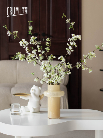 Crux シルクフラワーブーケ - 雪柳の枝と桜