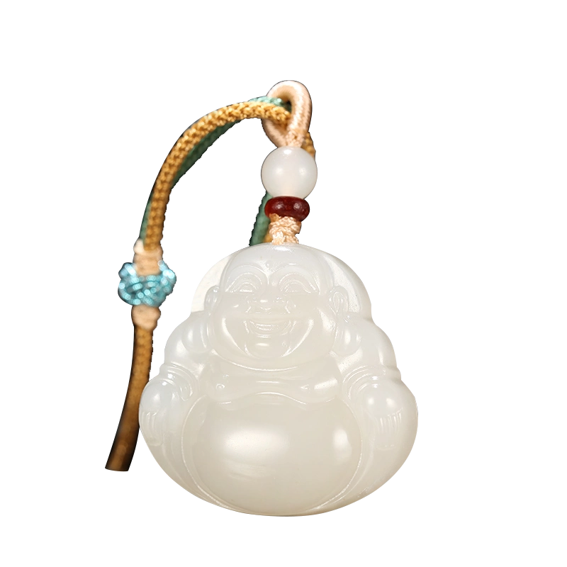 玉说和田玉花件碧玉牡丹花吊坠玉石玉器立体雕刻玉佩挂件附证书