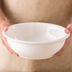 Large Soup Bowl for Home Use, Pure White Porcelain, Extra-Large Soup Basin, Pickled Fish Bowl, Large Basin, Large Size Ceramic Underglaze Blue and White Soup Bowl