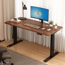 Solid Wood Dual-Motor Electric Lift Table, Smart Computer Desk, Adjustable Height Gaming Desk, Home Study and Office Desk