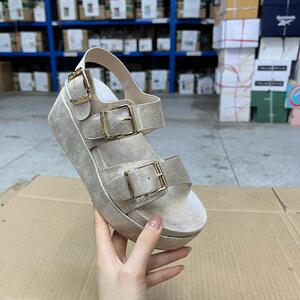 
Lady Shoes foreign trade original single women's shoes genuine leather fashion round toe solid color thick bottom belt buckle new fashion sandals