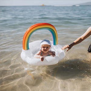 INS net red beach camera props Thickened children's Rainbow Cloud Block Circle Infant Swimming Circle Bao Bao sitting circle
