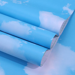 Self-Adhesive Waterproof Wallpaper Ceiling Blue Sky and White Clouds Stereo Wallpaper Creative Wall Stickers Kidsren's Room 3D Stickers Decorative Film