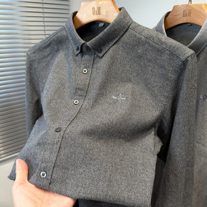 
High-end grinding shirt men's long-sleeved business casual middle-aged shirt autumn and winter inner wear men's clothing Paul