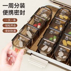 Japanese Pill Box, Seven-Day Portable Medicine Organizer, Pill Splitter, Pill Crusher, Carry-On Small Pill Box