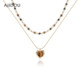 AJIDOU Ajidou Necklace Women's Maillard Clavicle Chain Tiger's Eye Love Necklace Light Luxury Accessories Sweater Chain