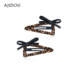 AJIDOU Ajidou hairpin side clip women's offline counter same style leopard print bangs clip trend hair accessories