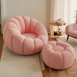 Lazy Sofa That Can Recline and Be Used for Sleeping, Reading Corner, Single Tatami, Lamb's Wool Bedroom Pumpkin Bean Bag Nest Chair
