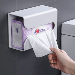 No-Drill Bathroom Tissue Box Toilet Paper Roll Holder Bathroom Storage Rack Hanging Kitchen