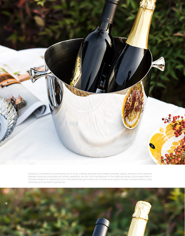 ステンレス製シャンパン＆ワインクーラー - 大容量アイスバケット