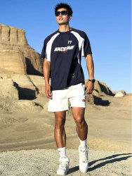 Andtime Retro Short-Sleeved Basketball [Sail] Sports Running Fitness Quick-Drying Breathable Training Clothes American T-Shirt