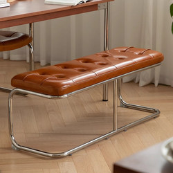 Vintage-Style Dining Chair for Home Use, Soft Cushioned Stool for Dining Table, Designer Chair with a Light Luxury and High-End Feel, Long Bench for Changing Shoes