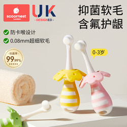 Kechao Children's Soft Bristle Toothbrush for Babies and Infants, Special for Milk Teeth, Ages 0 to 3, Infant Toothbrush and Toothpaste