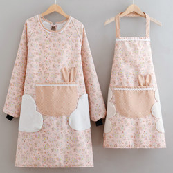 2024 New Long-Sleeved Apron for Women, Waterproof and Oil-Proof, Special Work Clothes for Home Kitchen, Adult Cooking Apron