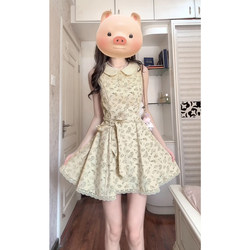 French-Style Elegant Doll Collar Floral Dress for Women, Summer 2026 New Model, Particularly Beautiful Waist-Cinching Mini Dress