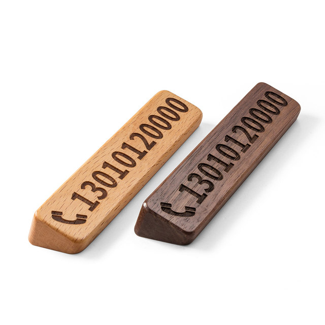 Black walnut wooden temporary parking number plate mobile phone mobile license plate car ornaments car car moving card