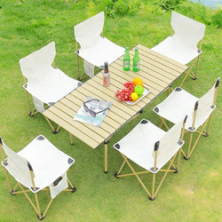 Outdoor Table Camping Equipment Egg Roll Table Portable Picnic Lightweight Foldable Stall Setup Self-Driving Table and Chair Set