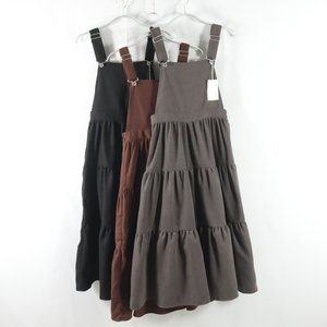 
Japanese single new commuter one-line collar pullover elastic high waist slim A-line long skirt women's solid color suspender dress