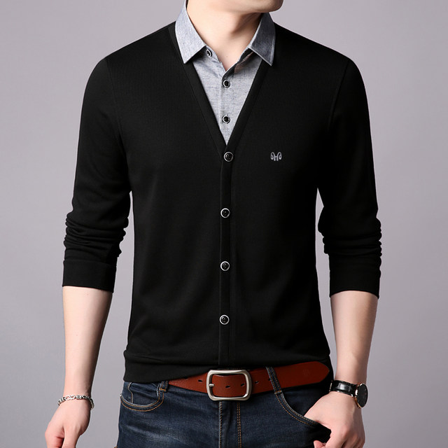 Hengyuanxiang sweater men's t-shirt men's spring thin section shirt ...