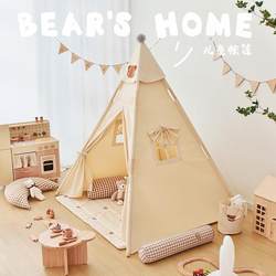 Children's Tent Indoor Home Use with Floor Mat Boys and Girls Princess Castle Glowing Small House Toy Playhouse Solid Wood
