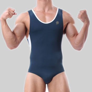 Tight -fitting swimming trunks Fitness sports vest men

