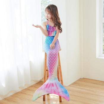 Children's Mermaid Swimsuit Performing Swimsuit Sanpot Set Favorite Large Middle Girl Princess Skirt Bikini clothing
