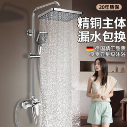 All-Copper Shower Head Set for Home Bathroom, High-Pressure Large Water Output Shower, Integrated Bathroom Shower Set