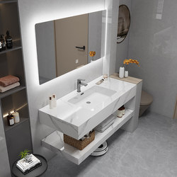 Hotel Style Double-Layer Slate Ceramic Seamless Washbasin Cabinet Combination B&B Toilet Washbasin Washbasin Set