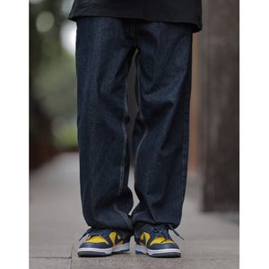 Nobodyknows Japanese retro water washing trend straight barbariars and casual two -color men's and women's jeans trousers