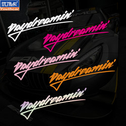 Personalized and Creative Daydreamin White Dreamy Car Electric Vehicle Motorcycle Stickers 80S Retro Car Stickers