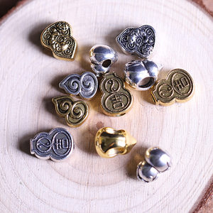 
Tibetan silver perforated silver gourd diy jewelry accessories accessories handmade bracelet jewelry bracelet necklace silver pendant