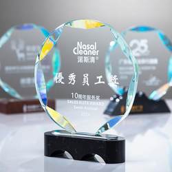 Crystal Round Trophy, Colorful Company Anniversary Medal, Outstanding Employee Annual Meeting Team Award, Marble Award Trophy