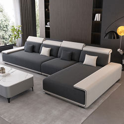 Minimalist Light Luxury Cat-Scratch Resistant Tech Fabric Sofa for Living Room, Removable and Washable, Modern Simple Style, Suitable for Large and Small Spaces, Nordic Latex Sofa