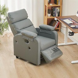 E-Sports Single Sofa, Internet Cafe, Reclining and Sleeping Computer Sofa Chair, Genuine Leather, Light Luxury, High-End Seat, Scratch-Resistant for Cats