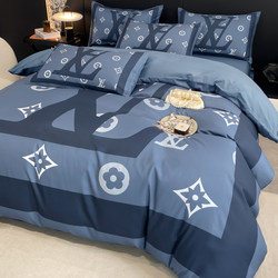 Pure Cotton Four-Piece Set Ab Version Light Luxury Trendy Brand Style All-Season High-End Bedding Bed Sheet Duvet Cover Quilt Cover