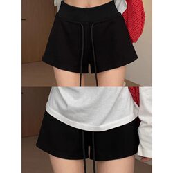 Plus Size American Style Drawstring Sports Shorts for Women, New Summer Loose Casual A-Line Short Fashion Hot Pants